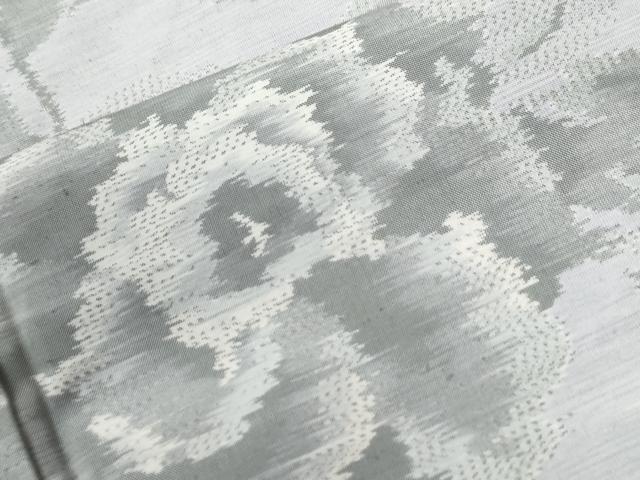 平和屋着物●本場大島紬 白大島 牡丹 正絹 逸品 未使用 CABI2438yc
