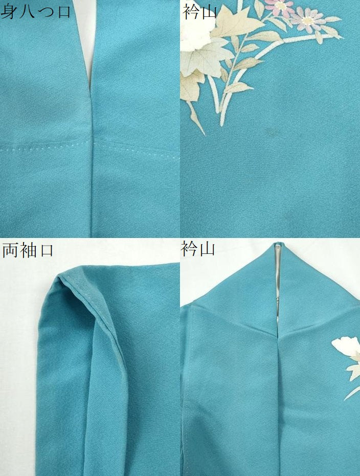 平和屋着物●訪問着 手描き 草花文 暈し染め 正絹 逸品 CABI2441yc