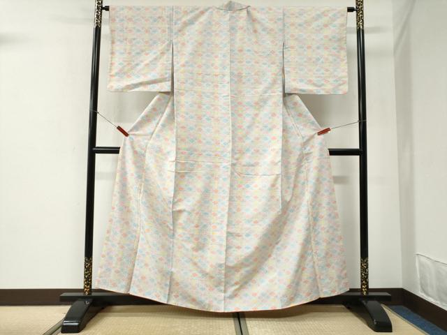 平和屋着物●上質な紬 菱花文 正絹 逸品 CABI2442yc