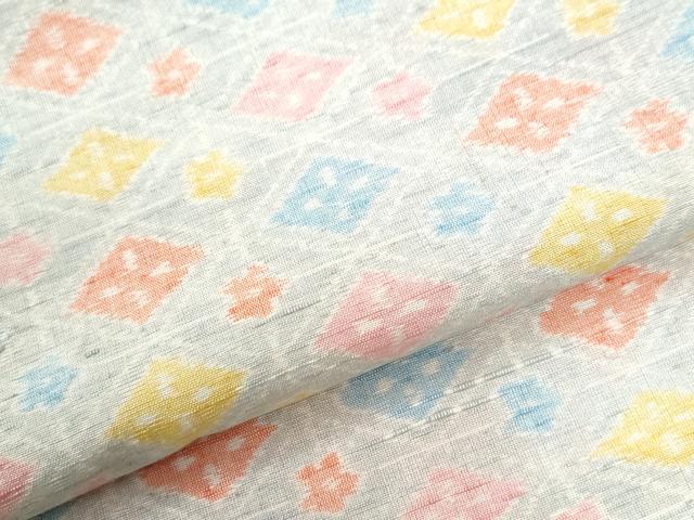 平和屋着物●上質な紬 菱花文 正絹 逸品 CABI2442yc