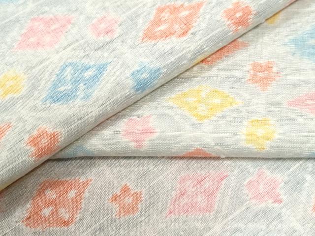 平和屋着物●上質な紬 菱花文 正絹 逸品 CABI2442yc