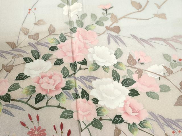 平和屋着物●訪問着 友禅 枝花文 暈し染め 正絹 逸品 CABI2444yc