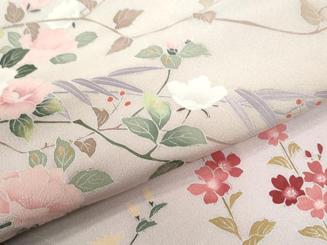 平和屋着物●訪問着 友禅 枝花文 暈し染め 正絹 逸品 CABI2444yc