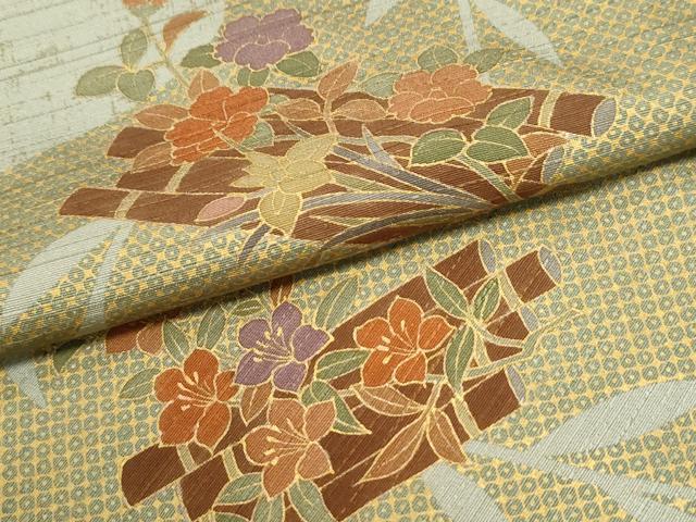 平和屋着物●訪問着 紬地 花筏文 金彩 正絹 逸品 CABI2451yc