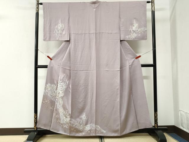 平和屋着物●訪問着 駒刺繍 立涌網目草花文 金銀彩 正絹 逸品 CABI2452yc