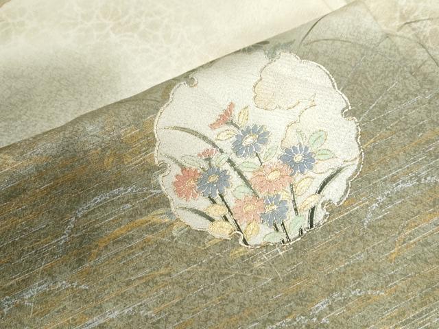 平和屋着物●訪問着 雪輪草花文 暈し染め 金銀彩 正絹 逸品 CABI2453yc