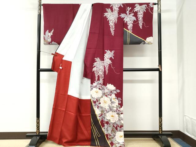 平和屋着物●訪問着 駒刺繍 牡丹花文 金彩 ますいわ屋扱い 正絹 逸品 CABI2458yc