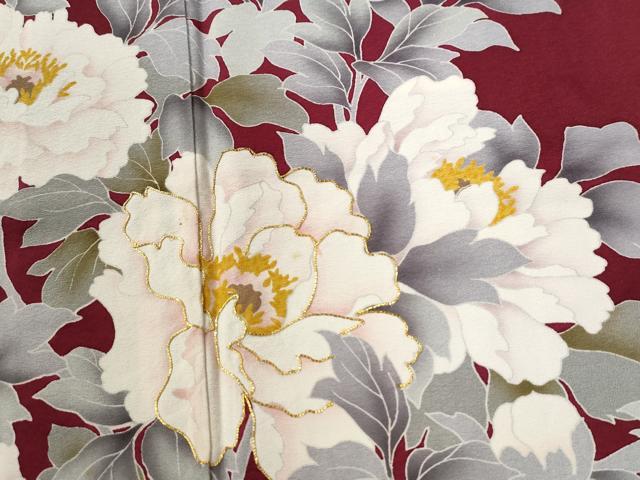 平和屋着物●訪問着 駒刺繍 牡丹花文 金彩 ますいわ屋扱い 正絹 逸品 CABI2458yc
