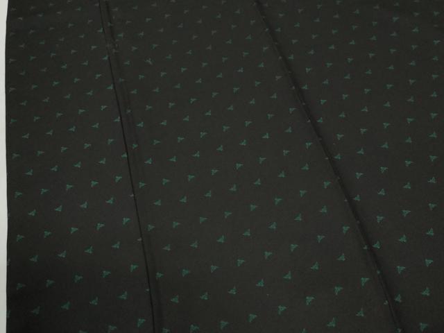 平和屋着物●染色作家 斉藤三才 小紋 三才鳥 黒地 正絹 逸品 CABI2463yc