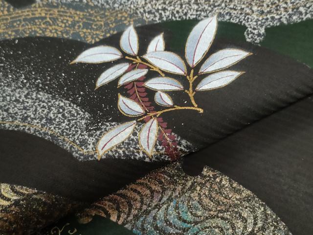 平和屋着物●訪問着 刺繍 雪輪枝花文 たたき染め 金彩 正絹 逸品 未使用 CABI2471yc