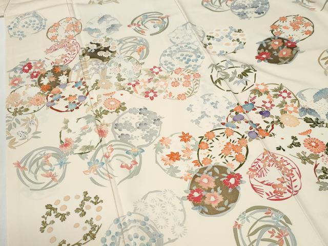 平和屋着物●訪問着 草花丸文 金彩 正絹 逸品 CABI2482yc