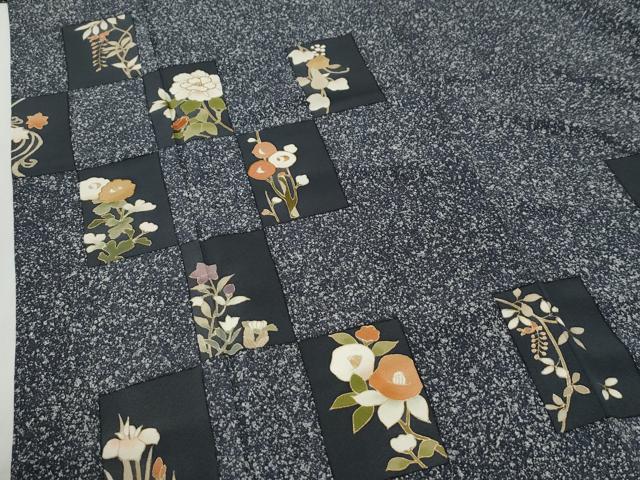 平和屋着物●訪問着 色紙草花文 たたき染め 金彩 三越扱い 正絹 逸品 CABI2490yc