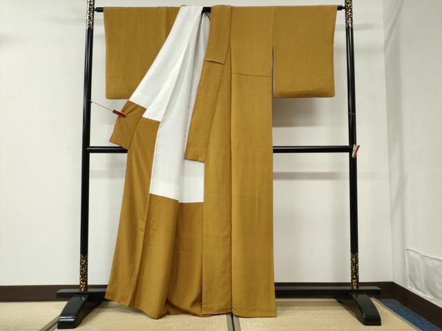 平和屋着物●江戸小紋 鮫小紋柄 鬼しぼ縮緬 正絹 逸品 CABI2492yc
