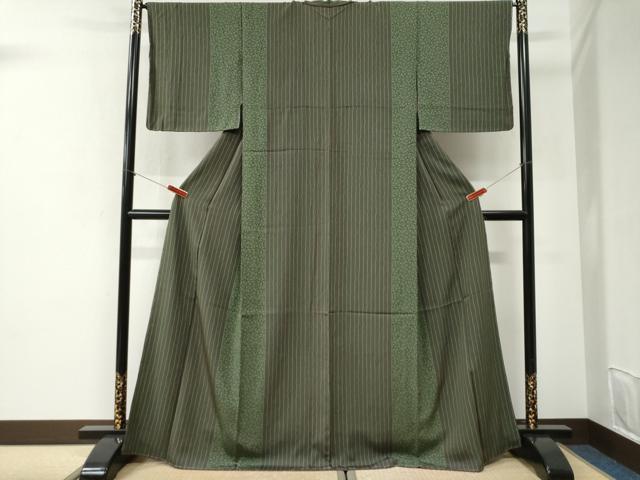 平和屋着物●上質な小紋 縞 舞桜文 正絹 逸品 未使用 CABI2493yc
