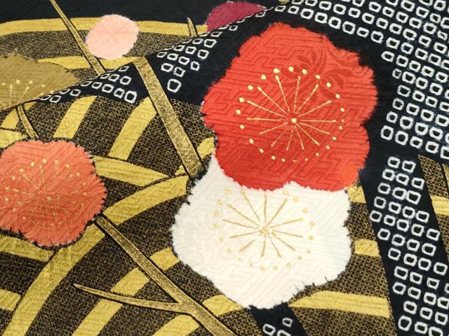平和屋着物●豪華振袖 枝梅文 金彩 正絹 逸品 CABI2494yc