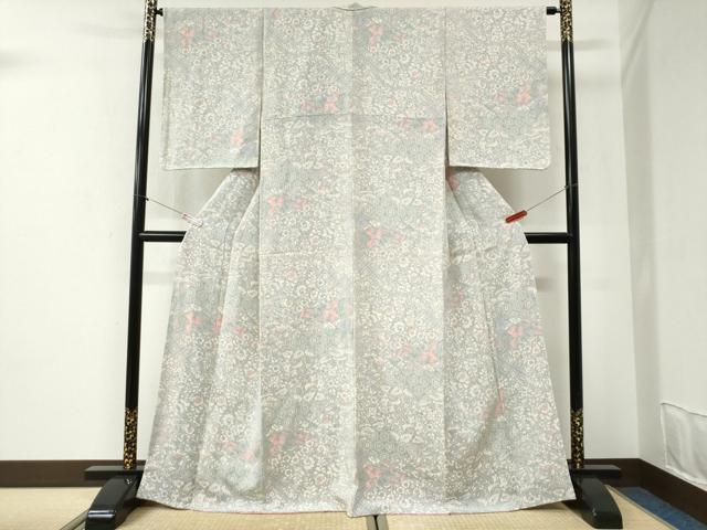 平和屋着物●上質な小紋 辻が花 鬼しぼ縮緬 正絹 逸品 未使用 CABI2496yc