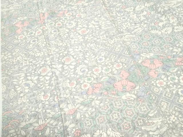 平和屋着物●上質な小紋 辻が花 鬼しぼ縮緬 正絹 逸品 未使用 CABI2496yc