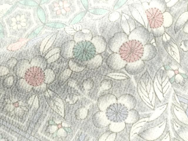 平和屋着物●上質な小紋 辻が花 鬼しぼ縮緬 正絹 逸品 未使用 CABI2496yc