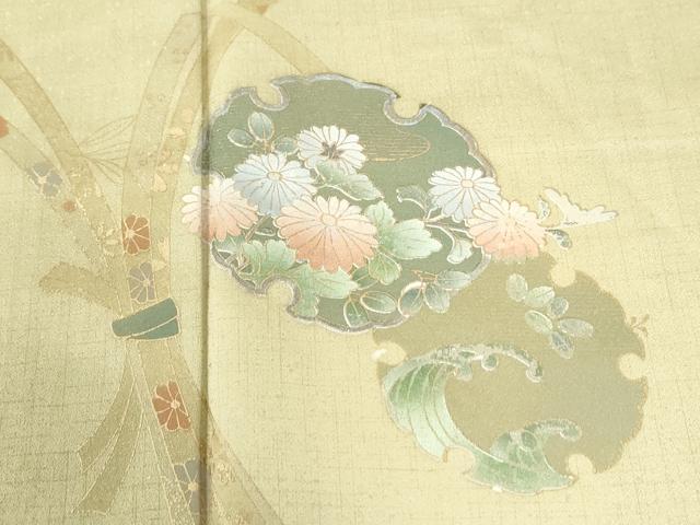 平和屋着物●訪問着 束ね熨斗雪輪花唐草文 暈し染め 金彩 正絹 逸品 CABI2497yc