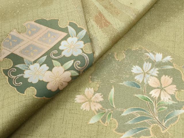 平和屋着物●訪問着 束ね熨斗雪輪花唐草文 暈し染め 金彩 正絹 逸品 CABI2497yc