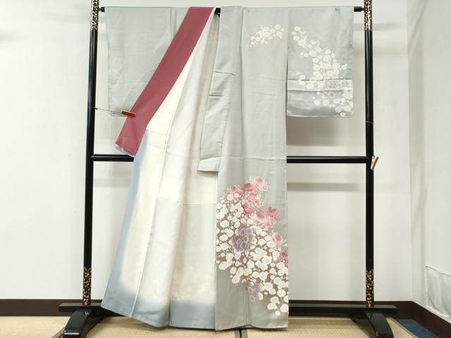 平和屋着物●訪問着 作家物 乱菊槍梅文 暈し染め 金糸 正絹 逸品 未使用 CABI2498yc