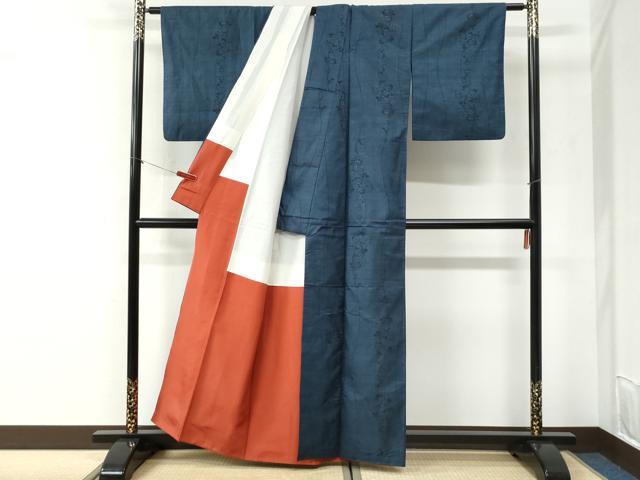 平和屋着物●本場大島紬 9マルキ 枝花文 正絹 逸品 CABI2500yc