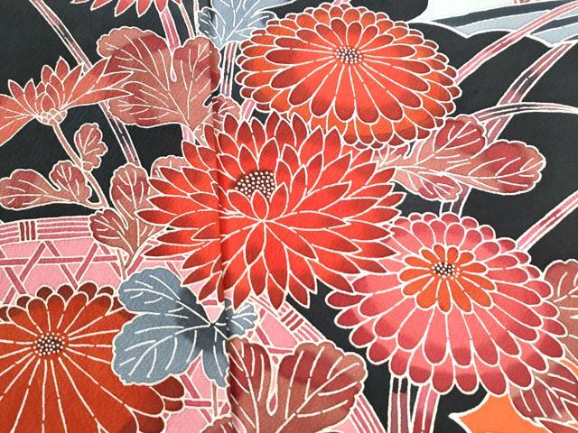 平和屋着物●豪華振袖 型染め 松竹梅菊牡丹花文 暈し染め 正絹 逸品 CABI2501yc