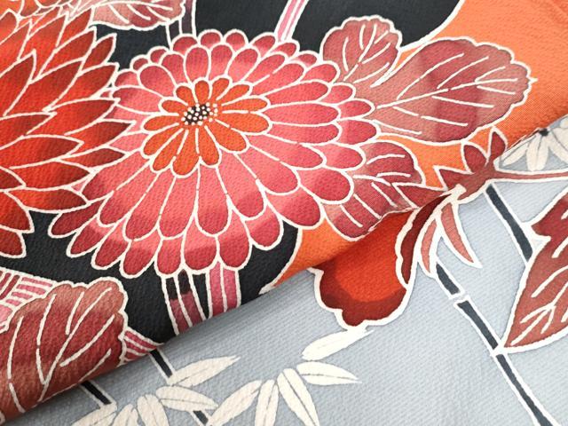 平和屋着物●豪華振袖 型染め 松竹梅菊牡丹花文 暈し染め 正絹 逸品 CABI2501yc