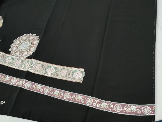 平和屋着物●豪華黒留袖 鳳凰更紗花唐草文 金銀彩 正絹 逸品 CABI2510yc
