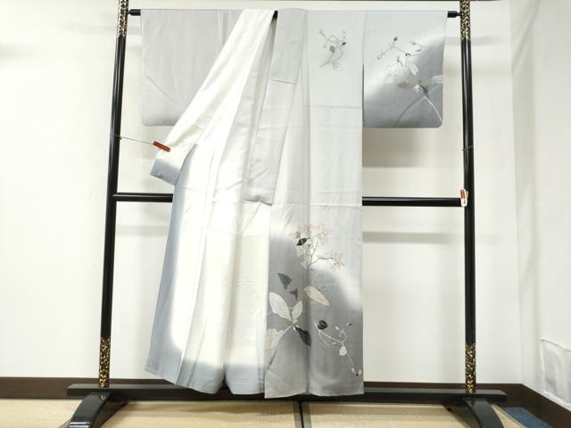 平和屋着物●訪問着 枝花文 暈し染め 金彩 正絹 逸品 CABI2513yc