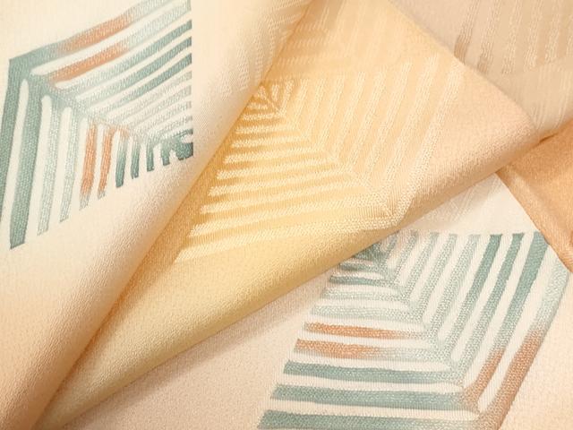 平和屋着物●上質な小紋 地紋起こし 菱松葉文 暈し染め 正絹 逸品 CABI2518yc