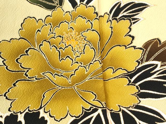 平和屋着物●豪華振袖 牡丹 金彩 正絹 逸品 CABI2520yc