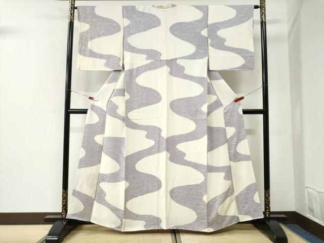 平和屋着物●上質な小紋 地紋起こし 流水文 正絹 逸品 CABI2521yc