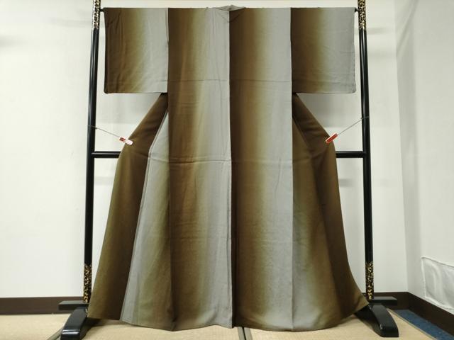 平和屋着物●上質な小紋 霞文 暈し染め さが美扱い 正絹 逸品 CABI2531yc