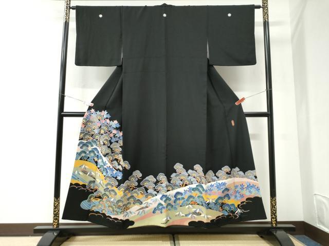 平和屋着物●本加賀友禅作家 二塚長生 黒留袖 松竹梅 正絹 逸品 CABI2536yc