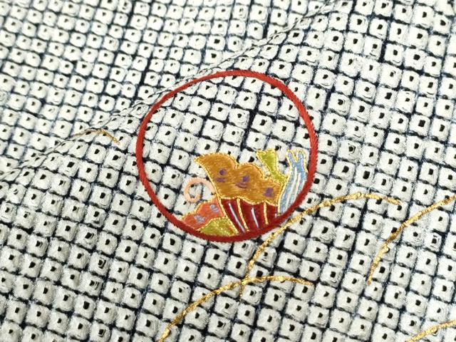平和屋着物●訪問着 総刺繍 駒刺繍 本疋田絞り 舞蝶文 金彩 正絹 逸品 CABI2538yc