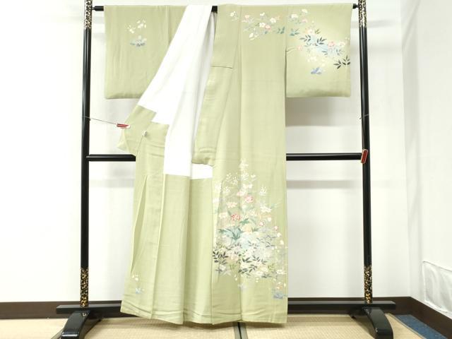 平和屋着物●訪問着 友禅 作家物 草花文 大丸扱い 正絹 逸品 CABI2540yc