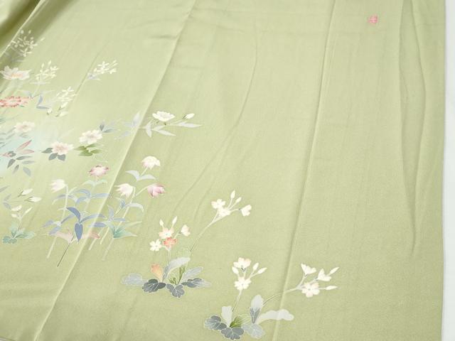 平和屋着物●訪問着 友禅 作家物 草花文 大丸扱い 正絹 逸品 CABI2540yc