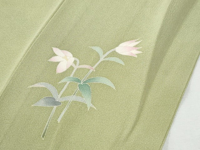 平和屋着物●訪問着 友禅 作家物 草花文 大丸扱い 正絹 逸品 CABI2540yc
