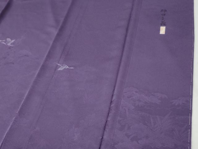 平和屋着物●本加賀友禅作家 押田正義 色留袖 飛鶴御所車風景文 古代紫色 正絹 逸品 未使用 CABI2542yc