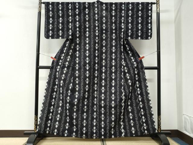 平和屋着物●久留米絣 単衣 吉祥唐草文 綿 逸品 未使用 CABI2552yc