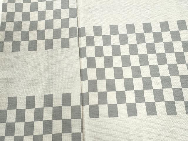 平和屋着物●藤倉守正 本塩沢 訪問着 やまだ織 変わり市松文 ロング丈 正絹 逸品 CABI2557yc