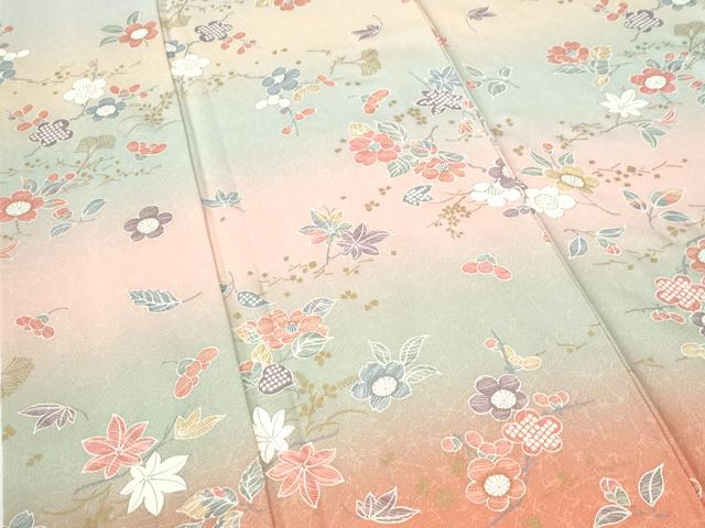 平和屋着物●訪問着 梅花文 暈し染め 金彩 正絹 逸品 CABI2563yc