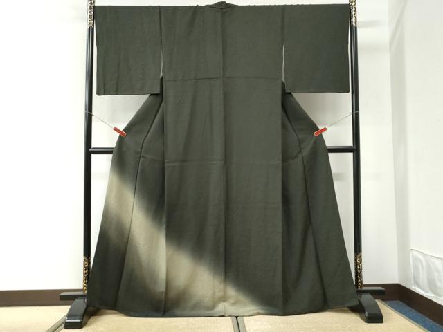 平和屋着物●色留訪問着 霞文 暈し染め 黒地 正絹 逸品 CABI2564yc
