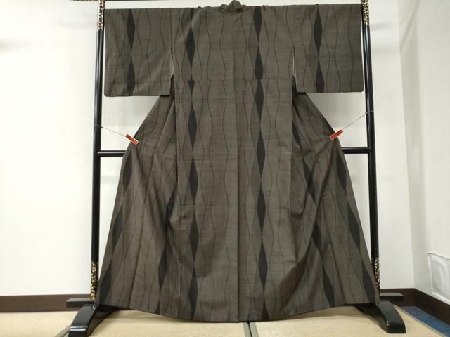 平和屋着物●塩沢紬 80亀甲 立涌文 さが美扱い 正絹 逸品 CABI2567yc