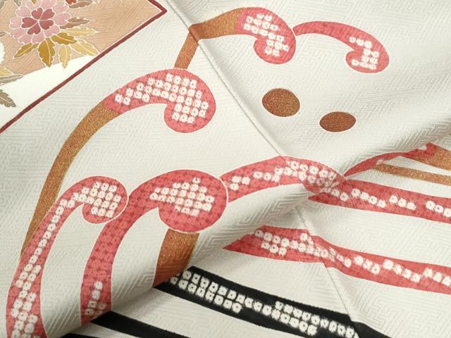 平和屋着物●豪華色留袖 作家物 駒刺繍 立波地紙草花文 金彩 正絹 逸品 CABI2574yc