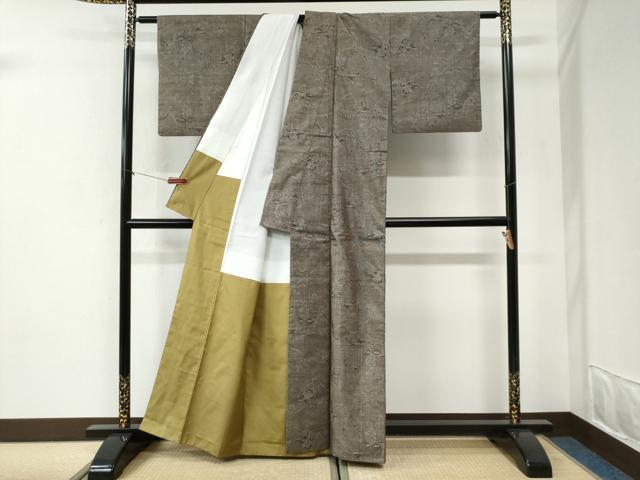 平和屋着物●本場大島紬 9マルキ 遠山樹林風景文 正絹 逸品 CABI2576yc
