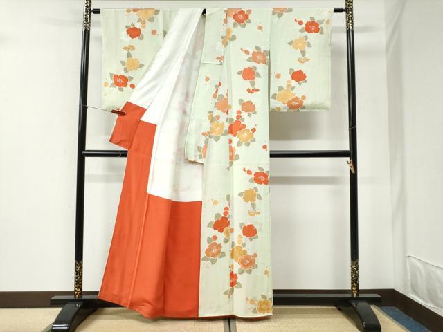 平和屋着物●上質な小紋 地紋起こし 草花文 正絹 逸品 CABI2577yc
