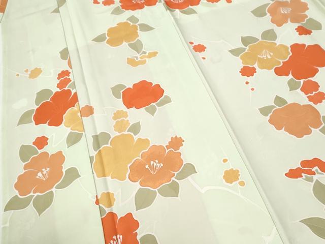 平和屋着物●上質な小紋 地紋起こし 草花文 正絹 逸品 CABI2577yc