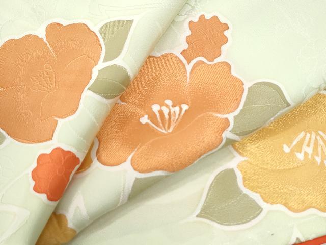 平和屋着物●上質な小紋 地紋起こし 草花文 正絹 逸品 CABI2577yc